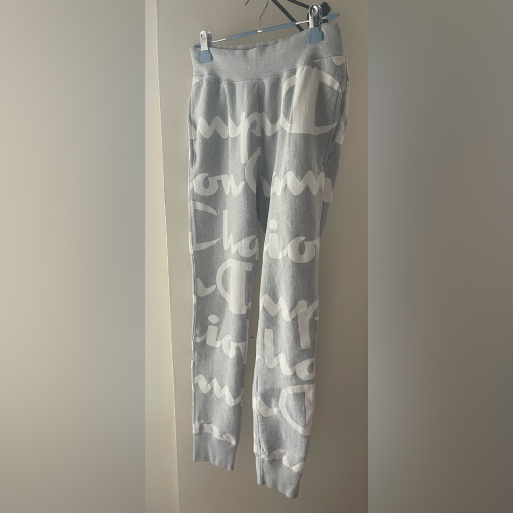CHAMPION REVERSE WEAVE Grey & White Sweatpants Unisex Size Mens S/ Women's Med